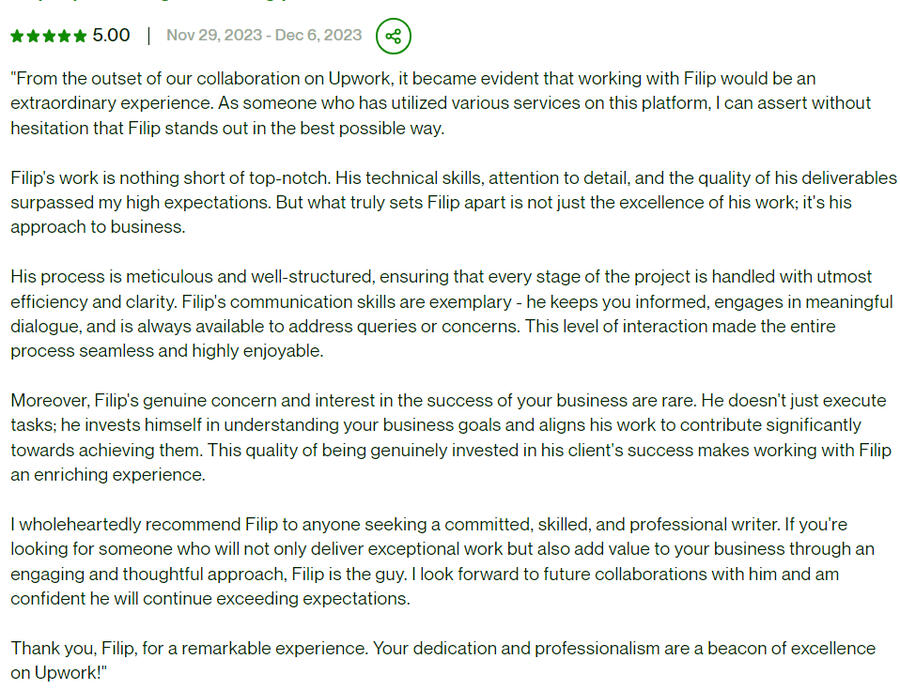 From Jacques' Hopkins (a.k.a. The Online Course Guy) Jacques Hopkins' Review Of Filip's Work
